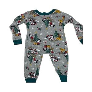 Disney  Mickey and Minnie Gray and Green  Pajama Set